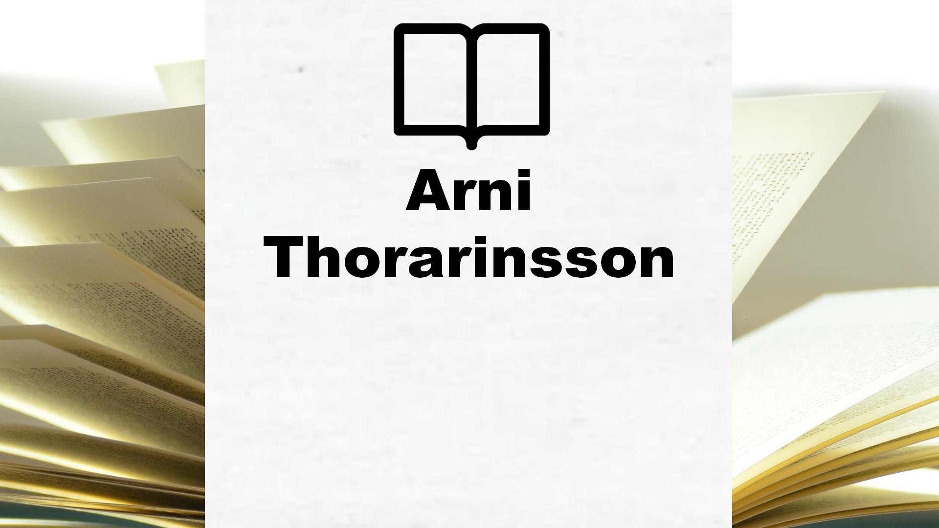 Boeken Arni Thorarinsson