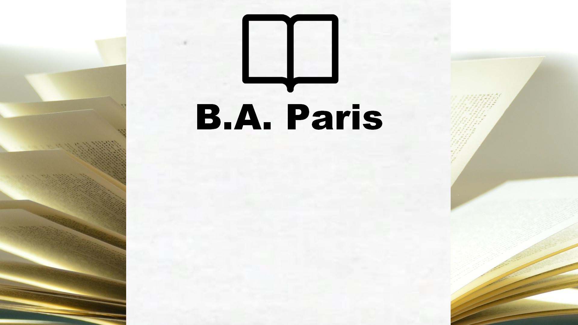 Boeken B.A. Paris